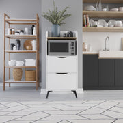 Mobile multiuso con cassetti bianchi e ripiano rovere L 60 x P 36 x H 136 cm