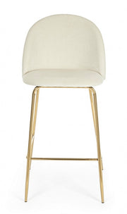 2x Sgabello bar carry bianco in velluto stile atmosphere