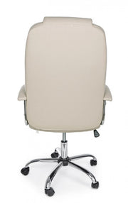 Poltrona da ufficio in ecopelle Dehli tortora