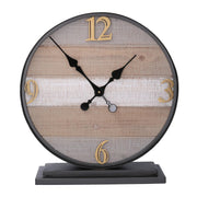 Orologio tavolo legno metallo cm43,9x11,9h48