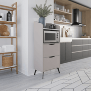 Mobile multiuso Gorki con cassetti light mocha e ripiano carrara bianco EFFEZ