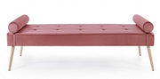Panca rosa gambe oro design velluto rosa antico