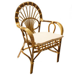 Poltrona rattan sole con cuscino cm 62 x 65 x h44/62/90