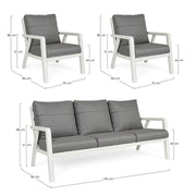 Set salotto 3 pz con cuscini Truman Lunar