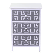 Mobiletto gianna cassettiera bianco grigio 3 cassetti cm 40x29h58