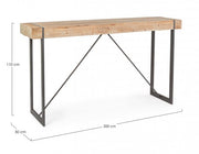 Tavolo da bar in acciaio piano iegno di abete GARRETT 200x50x h110 cm