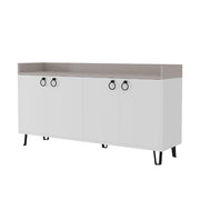 Madia Dea 4 ante bianco e light mocha 140x36x80 h