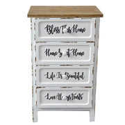 Mobile shabby Breslavia 4 cassetti cm50x38Xh88