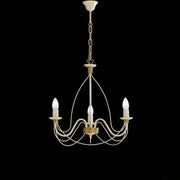 Lampadario in ferro Avorio Decape rifinitura Oro tre luci 49x h43 cm