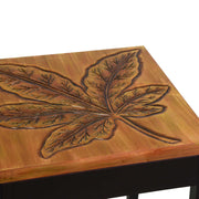 Tavolino disegno foglia ca-9737 cm. 51 x 51 h 61