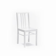 4x Sedia in legno laccato bianco 36.5 cm x 36.5 cm H. 86.5 cm