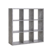 Libreria cubo 9 scomparti colore cemento 107x33xh.107 cm