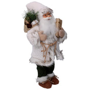 Babbo natale tessuto con regali verde bianco cm30x17,5h60