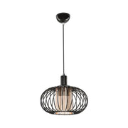 Lampada a sospensione Terla MDL3674 con struttura in ferro e diffusore in vetro