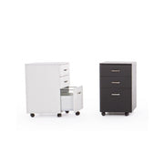 Cassettiera da ufficio in MDF tre cassetti Nero NADIR 40x44x h65 cm