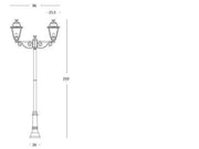 Lampada da esterno in alluminio pressofuso con diffusori in vetro trasparente grafite