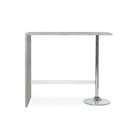 Penisola rettangolare colore cemento con gamba cromata 120x60xh.105 cm