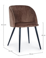 Sedia acciaio velluto ruggine Queen cm 53 x 57 x 81,5