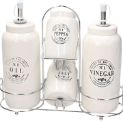 MENAGE OLIO/ACETO/SALE/PEPE Ceramica Beige