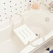 Sedile per Vasca Regolabile in Acciaio Cromato Bianco  19x26x65.5 cm