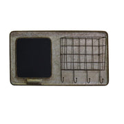 Lavagna metallo c-portatutto e appendino 4 posti rettangolare cm78x12h38,5