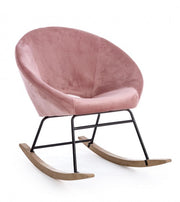 Poltrona dondolo in velluto Rosa Antico ANNIKA 74x77x h74 cm