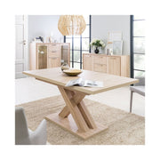 Tavolo allungabile gambe a incrociate colore rovere sonoma 160/200x90xh76 cm