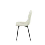 Sedia Imbottita Beige con Cuciture a Rombo  43x45x91 cm