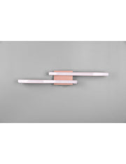 Plafoniera Soffitto Design Doppia Bacchetta Led 4000k Route Oro Rosa Trio Lighting