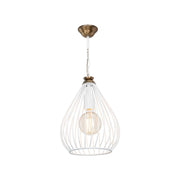 Lampada a sospensione ciondolo Umay ASZ1314 metallo bianco EFFEZ