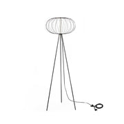 Lampada da terra in acciaio con paralume nero lucido 50x50x150h cm