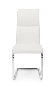 Sedia design  in ecopelle Bianco THELMA 44x58x h104 cm