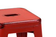 Sgabello ferro bristol rosso cm39x39h45