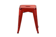 Sgabello ferro bristol rosso cm39x39h45
