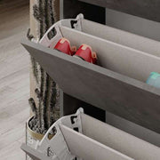 Scarpiera a ribalta retro grey con 4 ante L73 x P26 x 154.5H cm