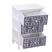 Mobiletto gianna cassettiera bianco grigio 3 cassetti cm 40x29h58