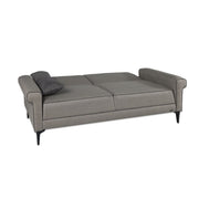 Divano letto Silvera 3 posti tessuto spigato grigio marrone EFFEZ