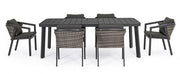 Set tavolo + 6 sedie Cordova antracite