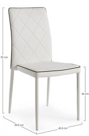 Sedia Achille con struttura in acciaio colore bianco