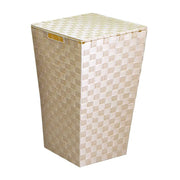 Cestone poliestere crema foderato quadro cm33x33h53