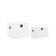 Set 2 Baule Pechino bianco in legno