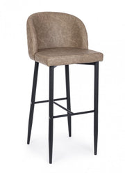 Sgabello bar tortora in ecopelle stile design