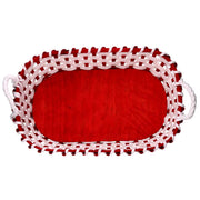 Cesta vimini rosso rettangolare cm46x36h13
