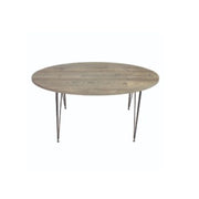 Tavolino ovale da salotto Terek p472 colore grigio pino gambe nere EFFEZ