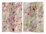 Paravento stampa 3 ante naturale con rami fiori cm 120,6x2,5xh180,6x2,5xh180