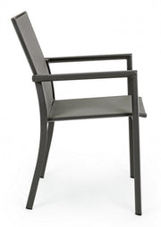 Sedia con braccioli Antracite Beige KONNOR 56,2x60x h88 cm