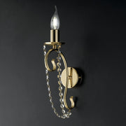 Applique in ferro Oro una luce con strass 16x h32 cm
