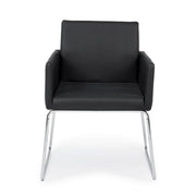 Sedia con braccioli in similpelle Nero SIXTY 60x54x h80,5 cm