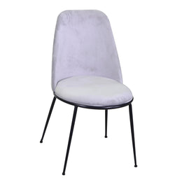 Sedia design  velluto e metallo  rotterdam grigio