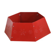Copribase albero metallo pieghevole rosso esagonale cmø68h25
